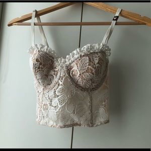 White Lace Bustier/Corset Top-Victoria’s Secret